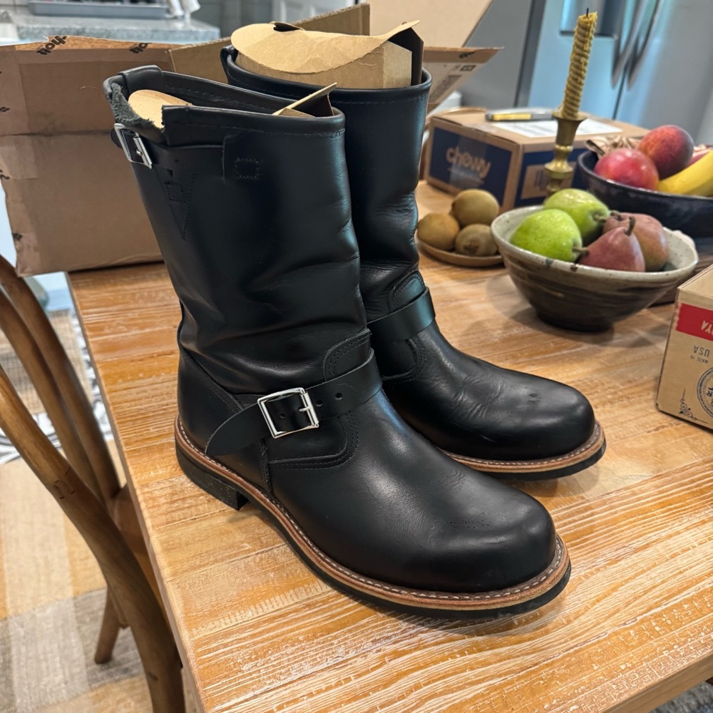 Schott NYC Black Leather Boots